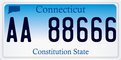 CT license plate AA88666