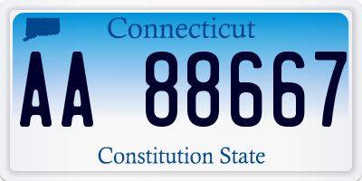 CT license plate AA88667