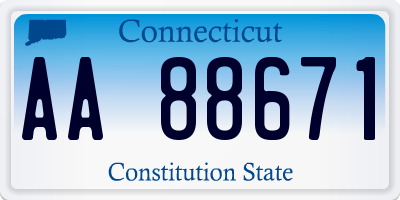 CT license plate AA88671