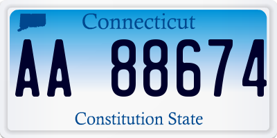 CT license plate AA88674