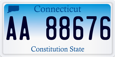 CT license plate AA88676