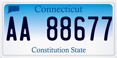 CT license plate AA88677