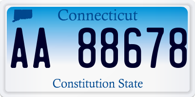 CT license plate AA88678