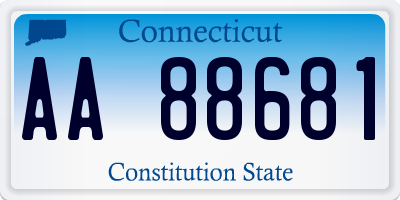 CT license plate AA88681