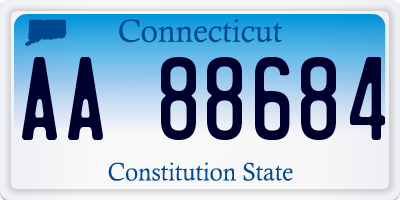 CT license plate AA88684