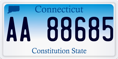 CT license plate AA88685