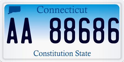 CT license plate AA88686