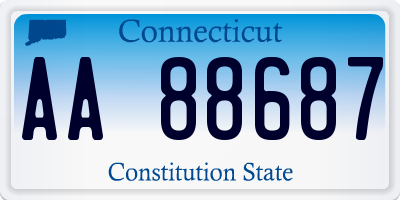 CT license plate AA88687