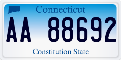 CT license plate AA88692