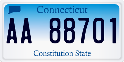 CT license plate AA88701