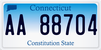 CT license plate AA88704