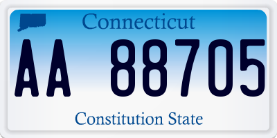 CT license plate AA88705