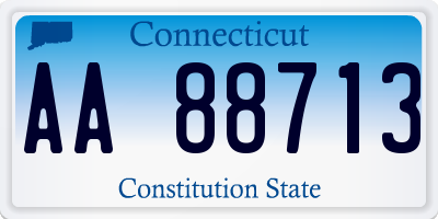 CT license plate AA88713