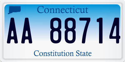 CT license plate AA88714