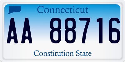 CT license plate AA88716