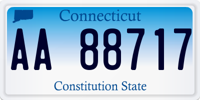 CT license plate AA88717