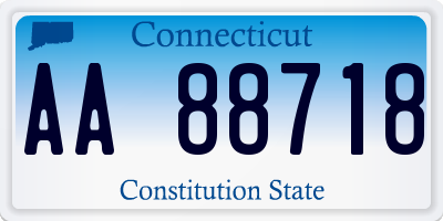 CT license plate AA88718