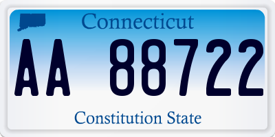 CT license plate AA88722