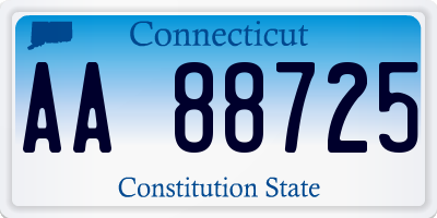 CT license plate AA88725