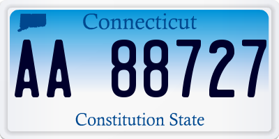 CT license plate AA88727