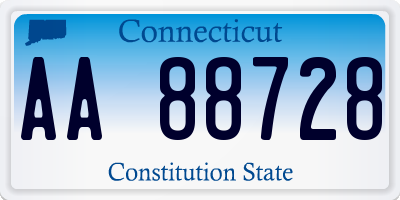 CT license plate AA88728