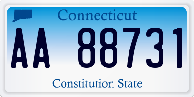 CT license plate AA88731