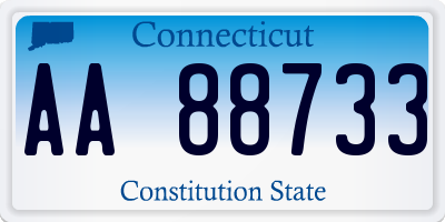 CT license plate AA88733