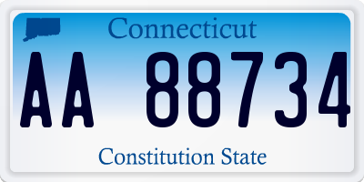 CT license plate AA88734