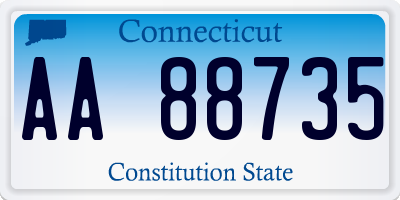 CT license plate AA88735