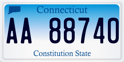 CT license plate AA88740