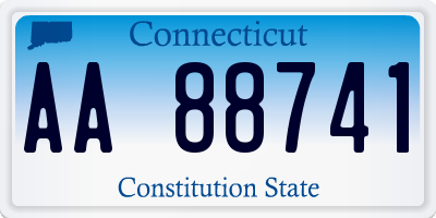 CT license plate AA88741