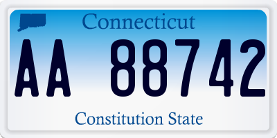 CT license plate AA88742