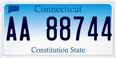 CT license plate AA88744