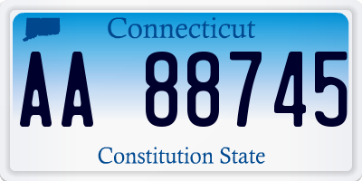 CT license plate AA88745