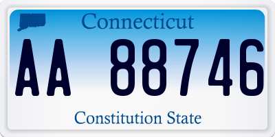 CT license plate AA88746