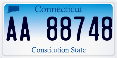 CT license plate AA88748