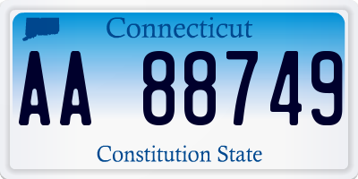 CT license plate AA88749