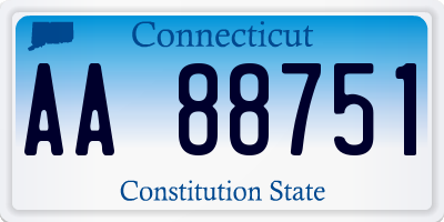 CT license plate AA88751