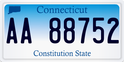 CT license plate AA88752