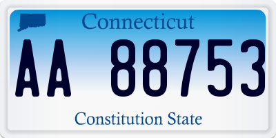 CT license plate AA88753