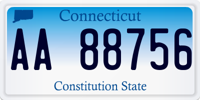 CT license plate AA88756