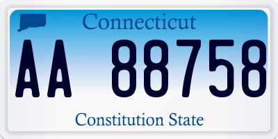 CT license plate AA88758