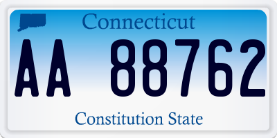 CT license plate AA88762