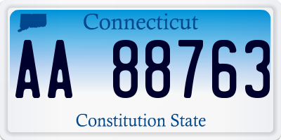 CT license plate AA88763