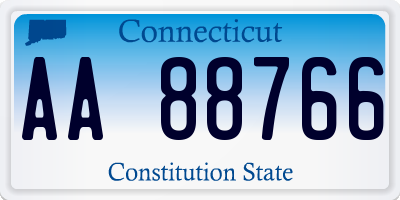 CT license plate AA88766