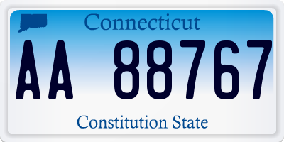 CT license plate AA88767