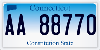 CT license plate AA88770