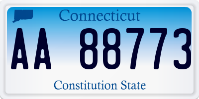 CT license plate AA88773