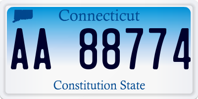 CT license plate AA88774