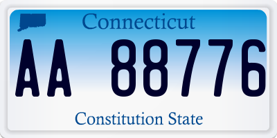 CT license plate AA88776